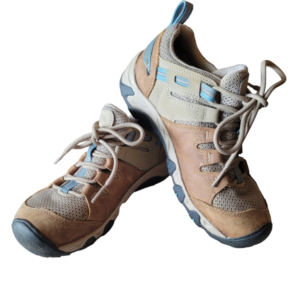 Keen Hiking Shoes Brown And Taupe Lace Up Arch Support Women's Size 9 Brown
